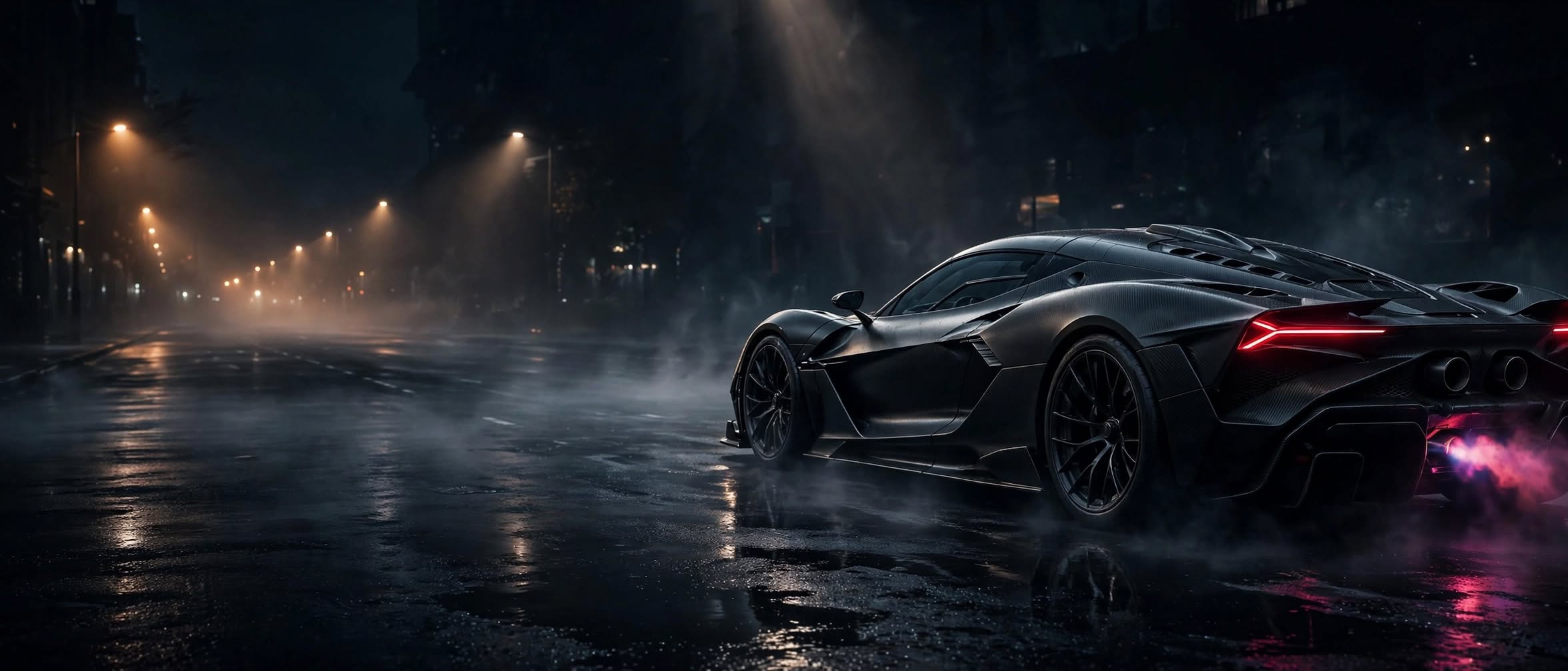 Midnight Stealth Supercar 8K